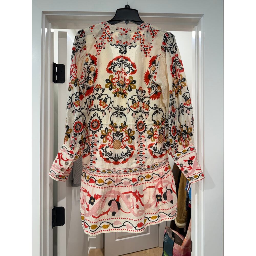 Farm Rio Cream Cashew Mandala Mini Dress, Small - Picture 3 of 5